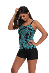Swimsuit Large Size Black Retro Shorts Tankini Set