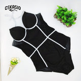 One Piece Swimsuit Women Vintage Swimwear