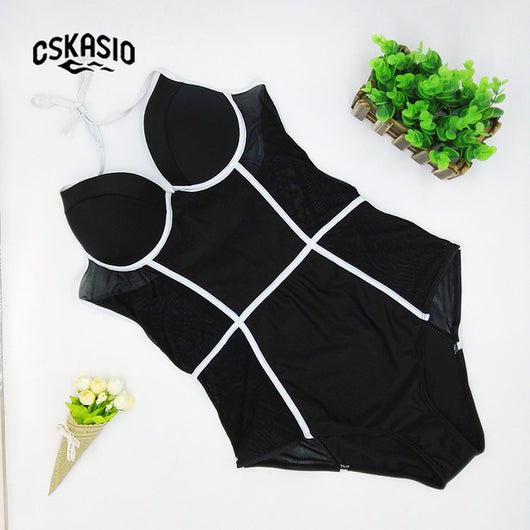 One Piece Swimsuit Women Vintage Swimwear