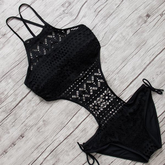 halter one pieces swimsuit