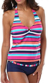 Women's Stripes X Back Tankini